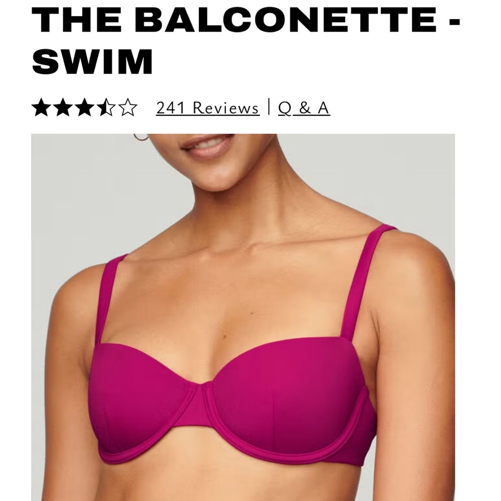 Orchid Pink Balconette Bikini Set 38E Large Bust top with matching Large bottoms